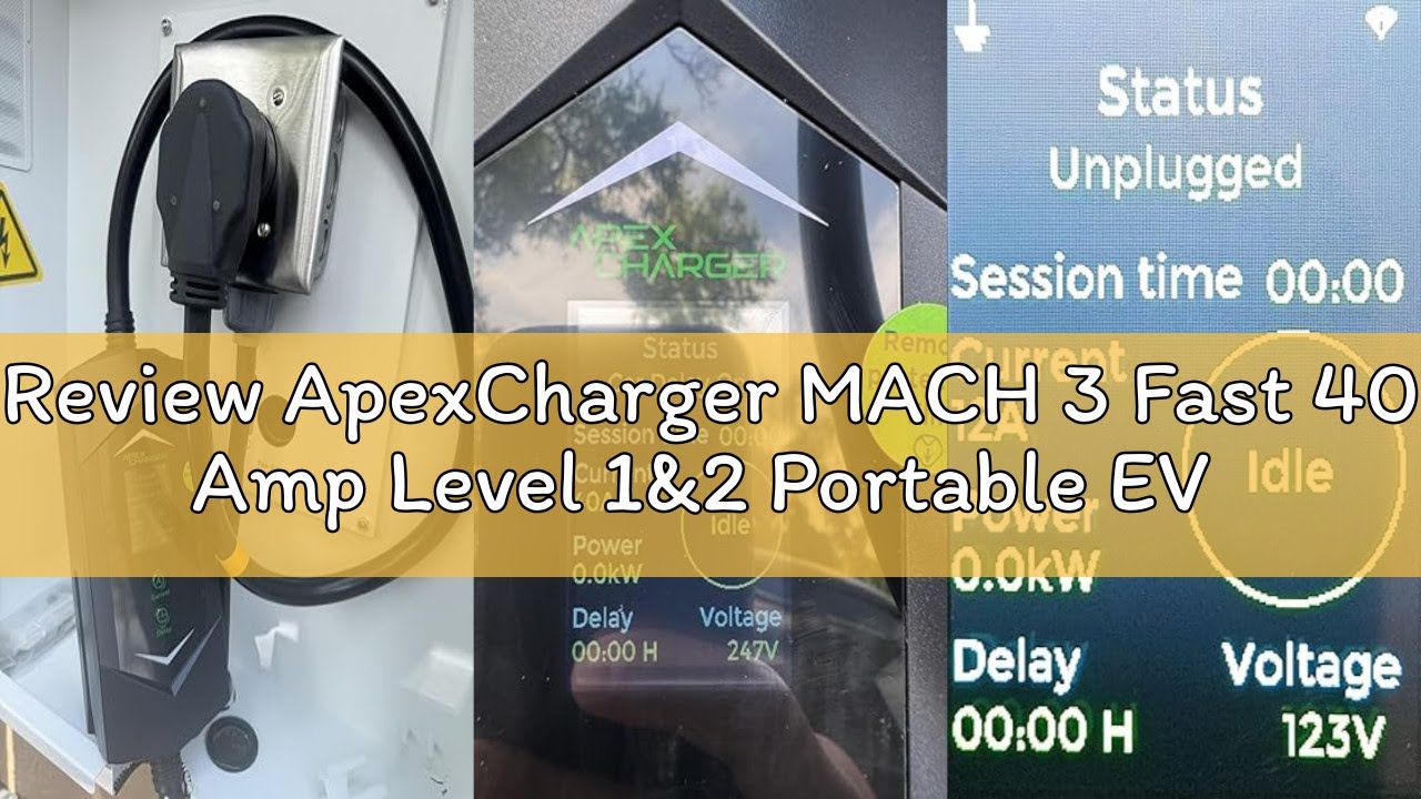 Review ApexCharger MACH 3 Fast 40 Amp Level 1&2 Portable EV Charger, Electric Vehicle Charging Stati