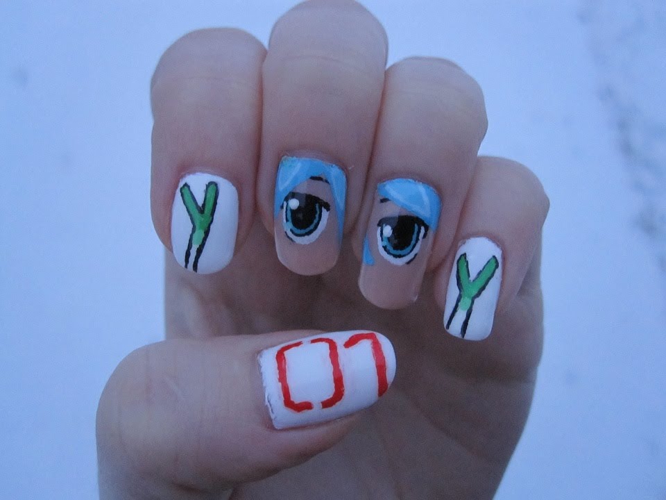 Hatsune Miku nail art