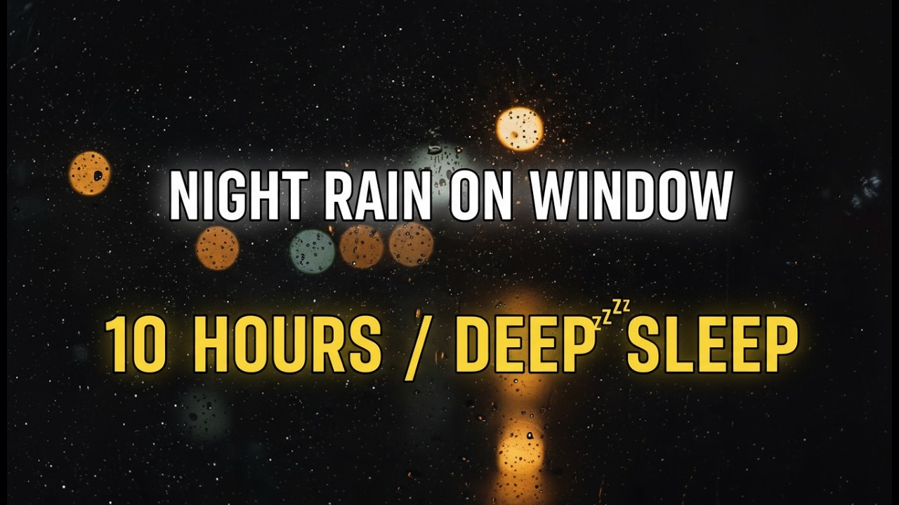10 Hours Night Rain on Window | Cozy Rain for Sleeping & Insomnia | Gentle ASMR Sounds