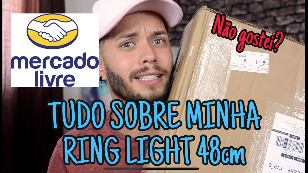 UNBOXING: COMPREI UMA RING LIGHT (TOMATE &ldquo;18&rdquo; MLG-048A) COM TRIP&Eacute; NO MERCADO LIVRE!!!