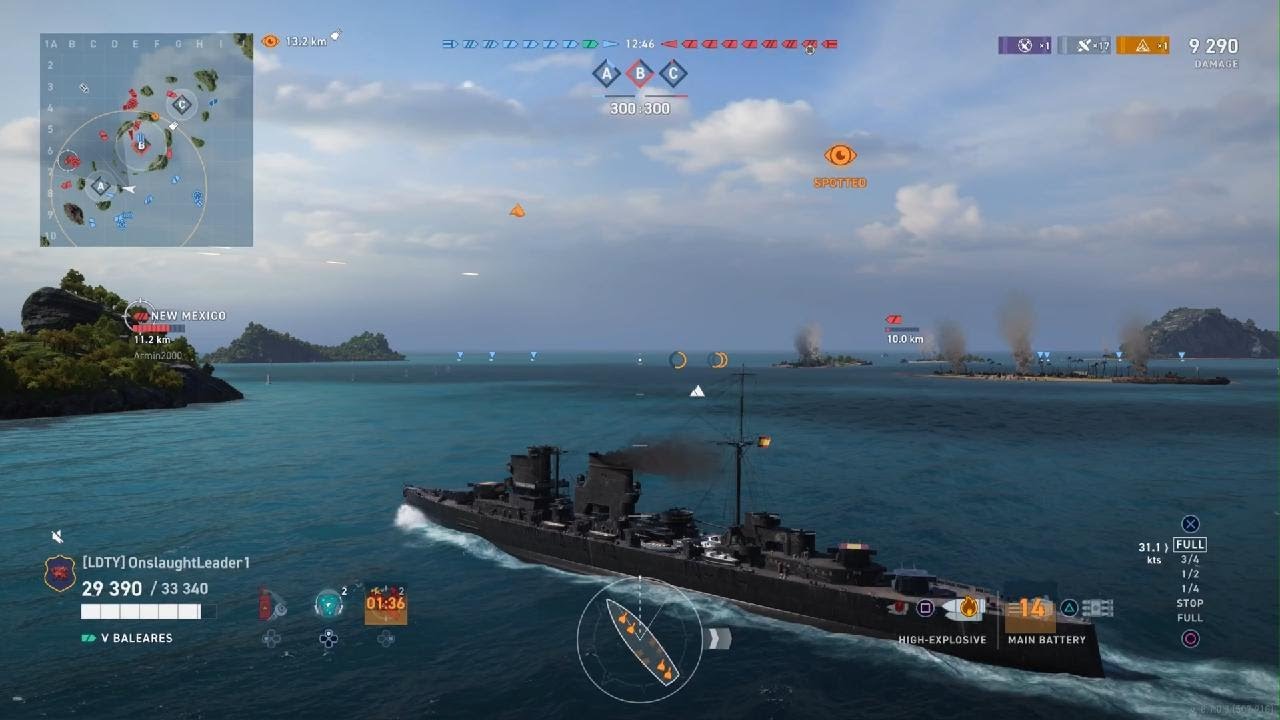 Playing as the Baleares: World of Warships: Legends