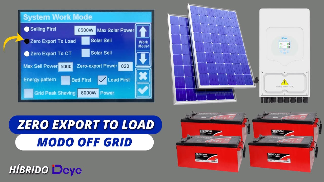 Como CONFIGURAR (Zero Export To Load) Híbrido Deye | Modo OFF GRID com baterias de CHUMBO ÁCIDO