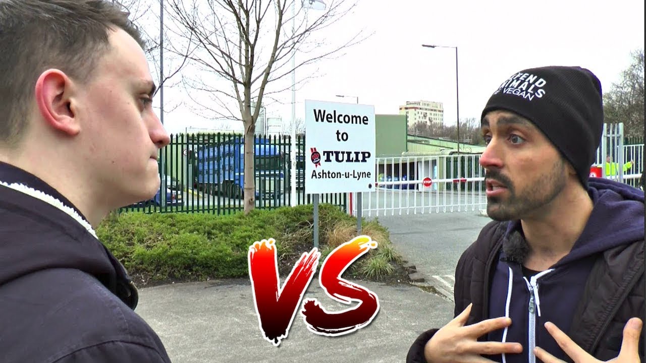 Meat Eating Journalist PROVOKES Vegan At Slaughterhouse