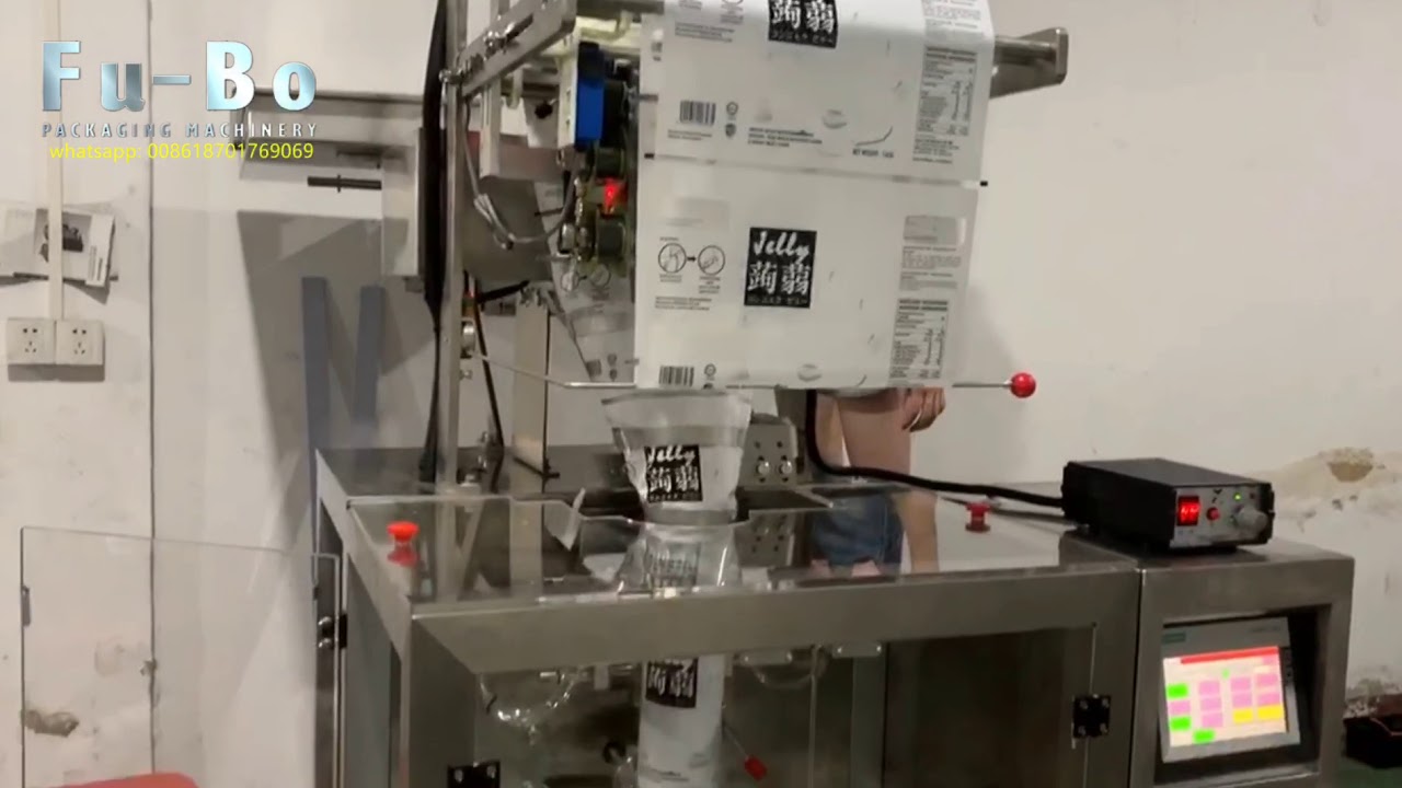 Small sachets into big bag from fill seal machine