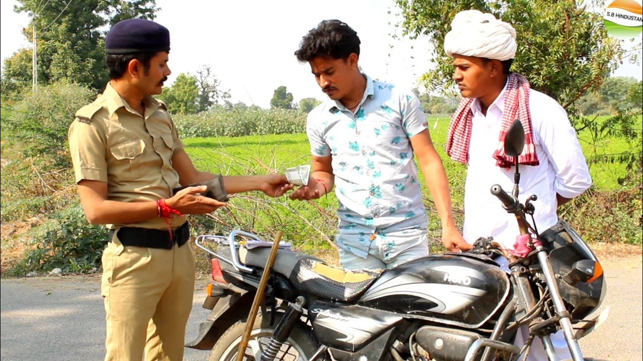 ટ્રાફીક પોલીસ સાથે કાકા ભત્રીજાએ કેવી ચાલ રમી//Gujarati Comedy Video//કોમેડી વિડીયો SB HINDUSTANI