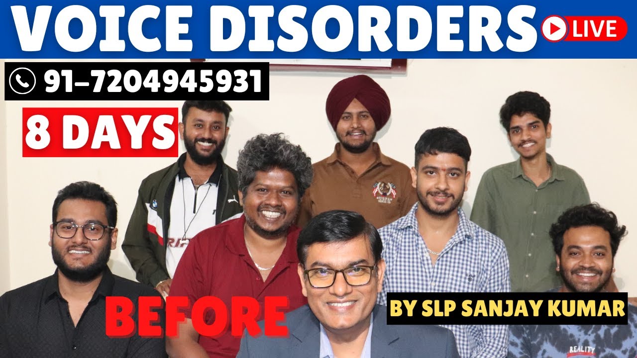 Live Pre Voice Therapy | High Pitch | Puberphonia |  Vocal cords | Exercises #slpsanjaykumar