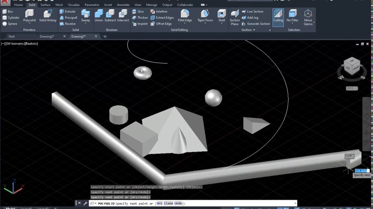 Polysolid AutoCAD