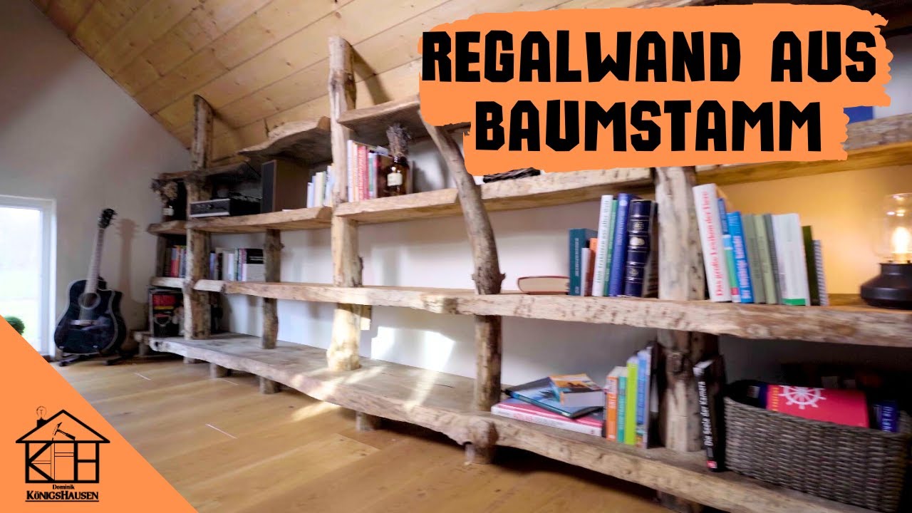 REGALWAND aus ganzem BAUMSTAMM DIY - Tree Bookshelf - Countrystyle