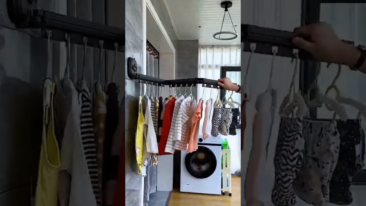 Efficient Space-Saving Laundry Solution | Folding Clothes Drying Hanger | Ondaum World