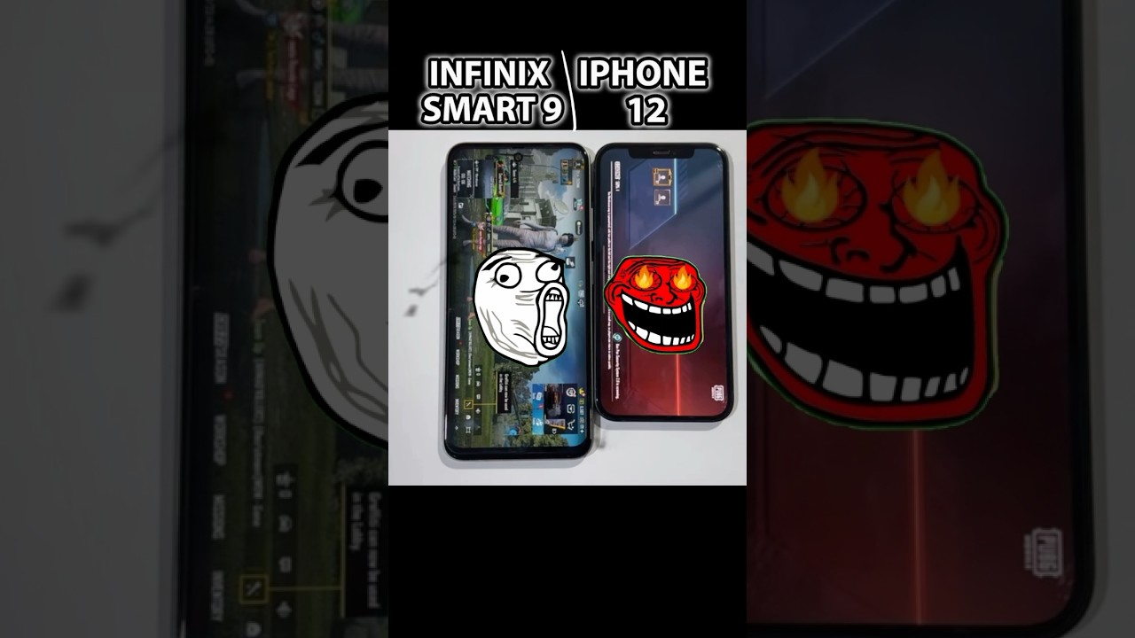 Infinix Smart 9 vs iPhone 12 - PUBG Mobile Test😨#shorts #viralshorts