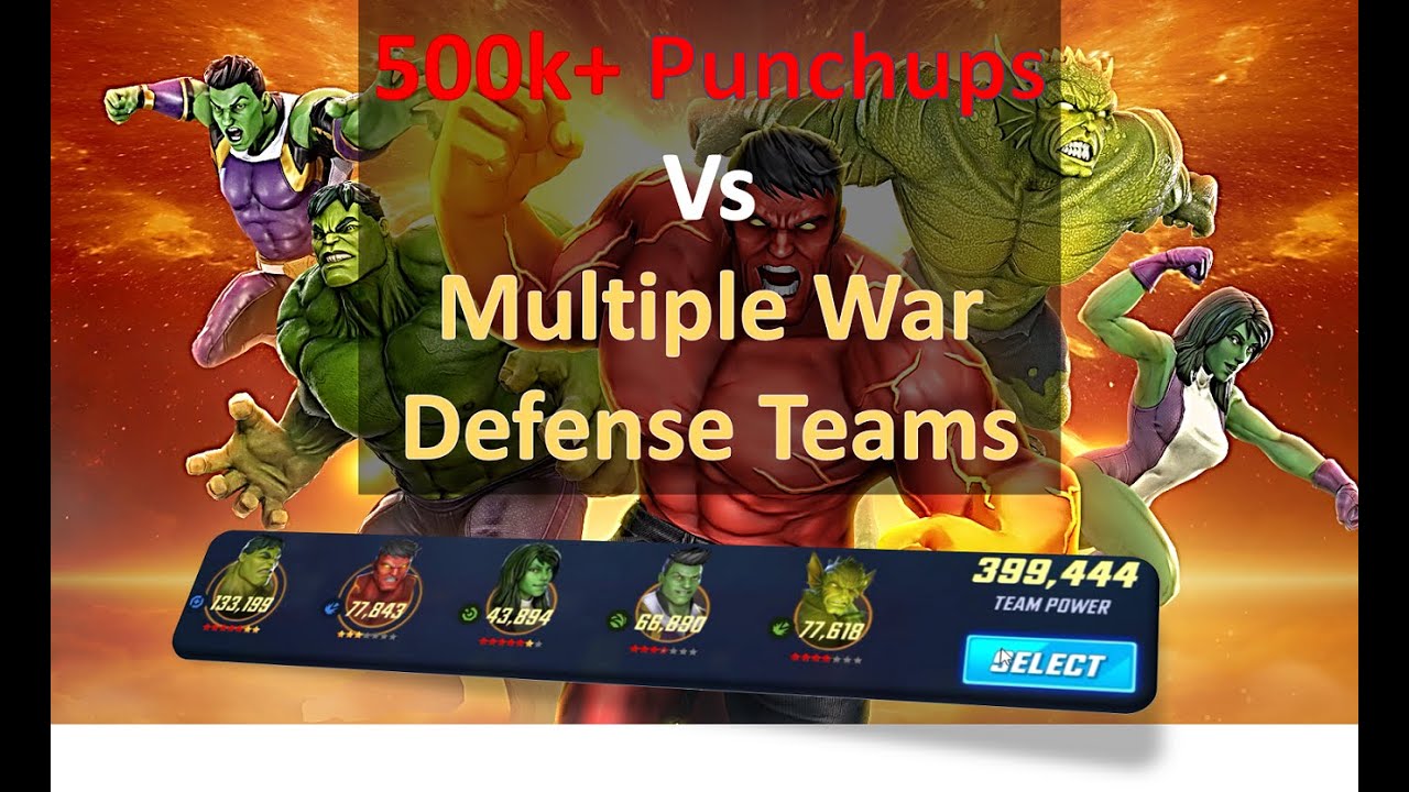 Gamma team in war offense - Marvel Strike Force