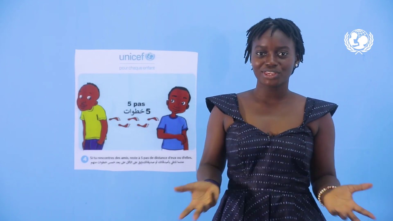 Poular-Distanciation sociale -COVID19- Sensibilisation des enfants aux respects des barri&egrave;res