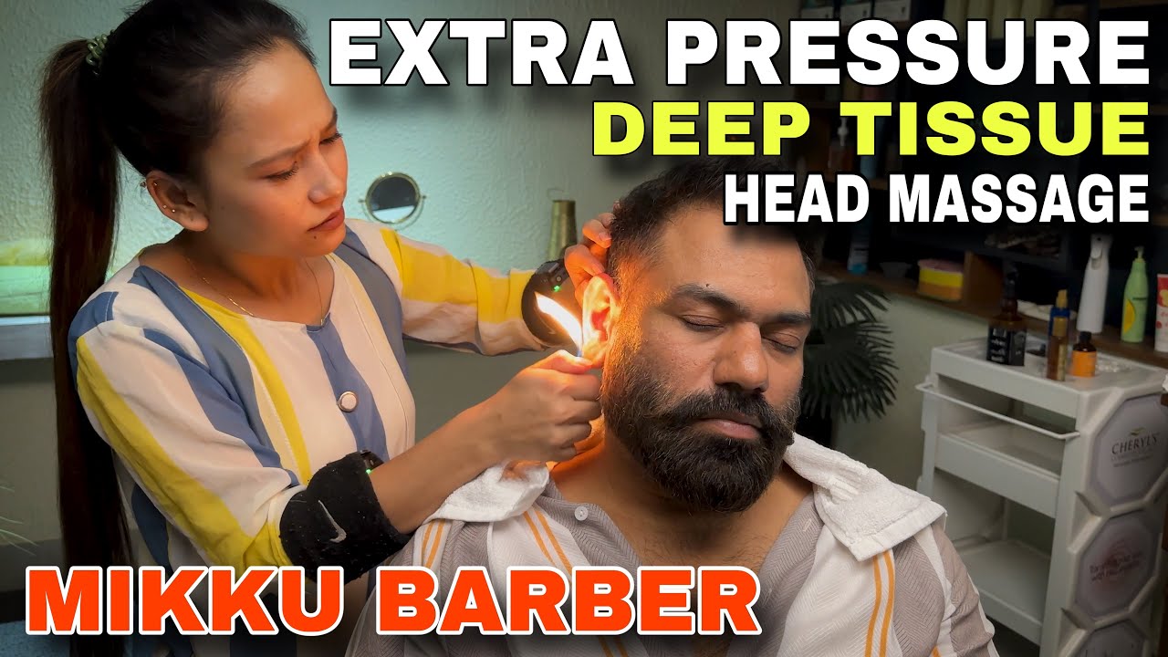 Best head Massage therapy for effective sleep by Indian female Barber MIKKU to reduce Anxiety 