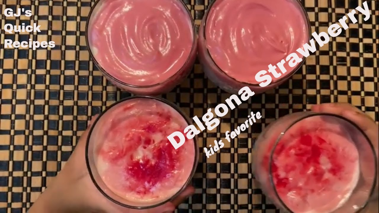 Dalgona Strawberry Whipped Milk Drink | Nesquik Strawberry_kids favorite