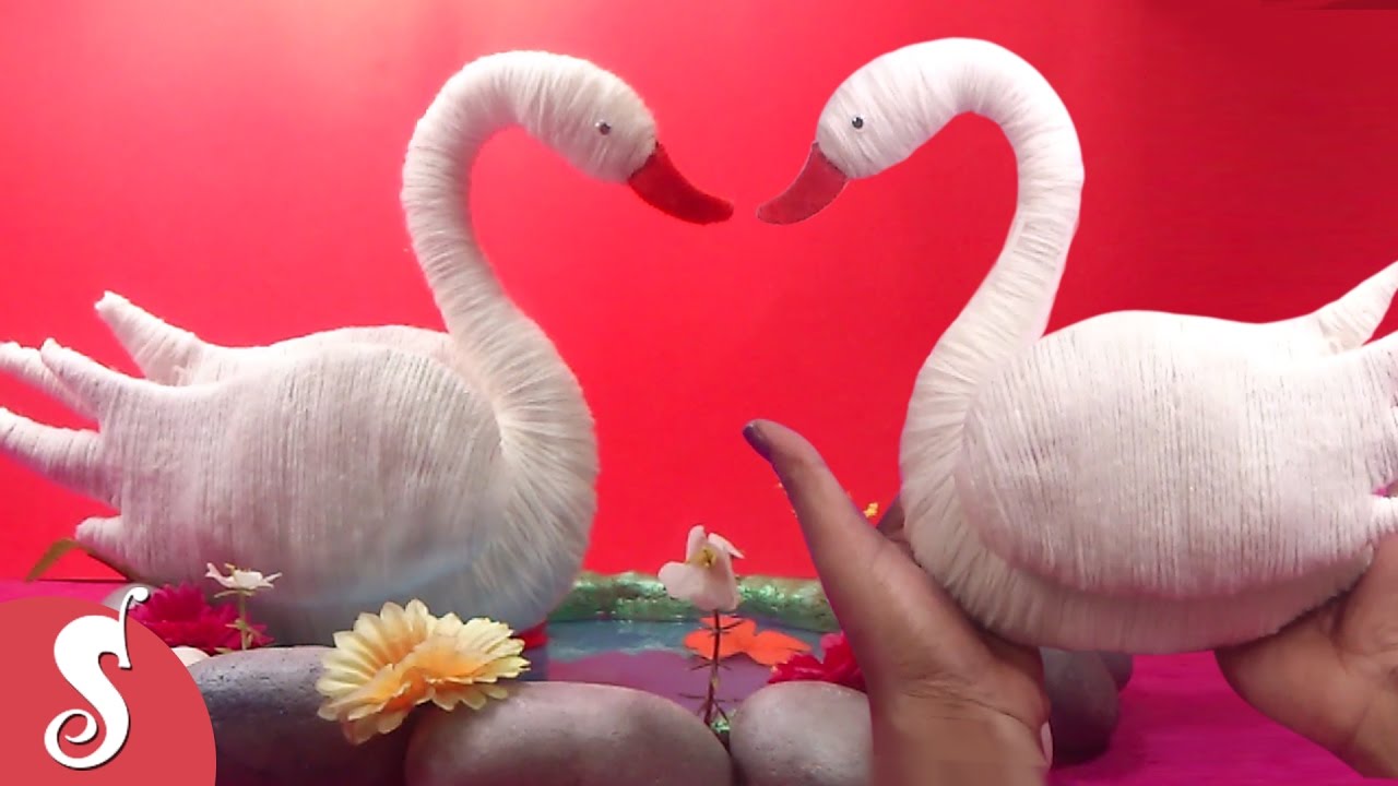 DIY Woolen Swan : How to make Swan Showpiece for Home Decoration