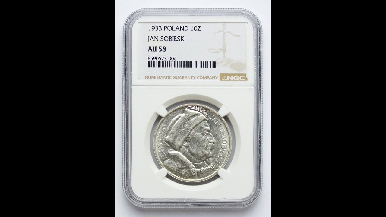 Polska, II RP, 10 złotych 1933, Sobieski, NGC AU58, PIĘKNA