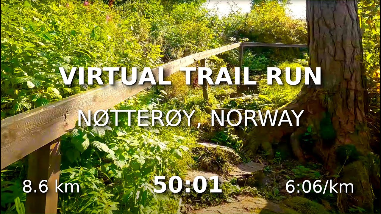 Virtual Run - Southern Norway - Beautiful Nature - Coastal Trail - Sunshine - Treadmill Scenery