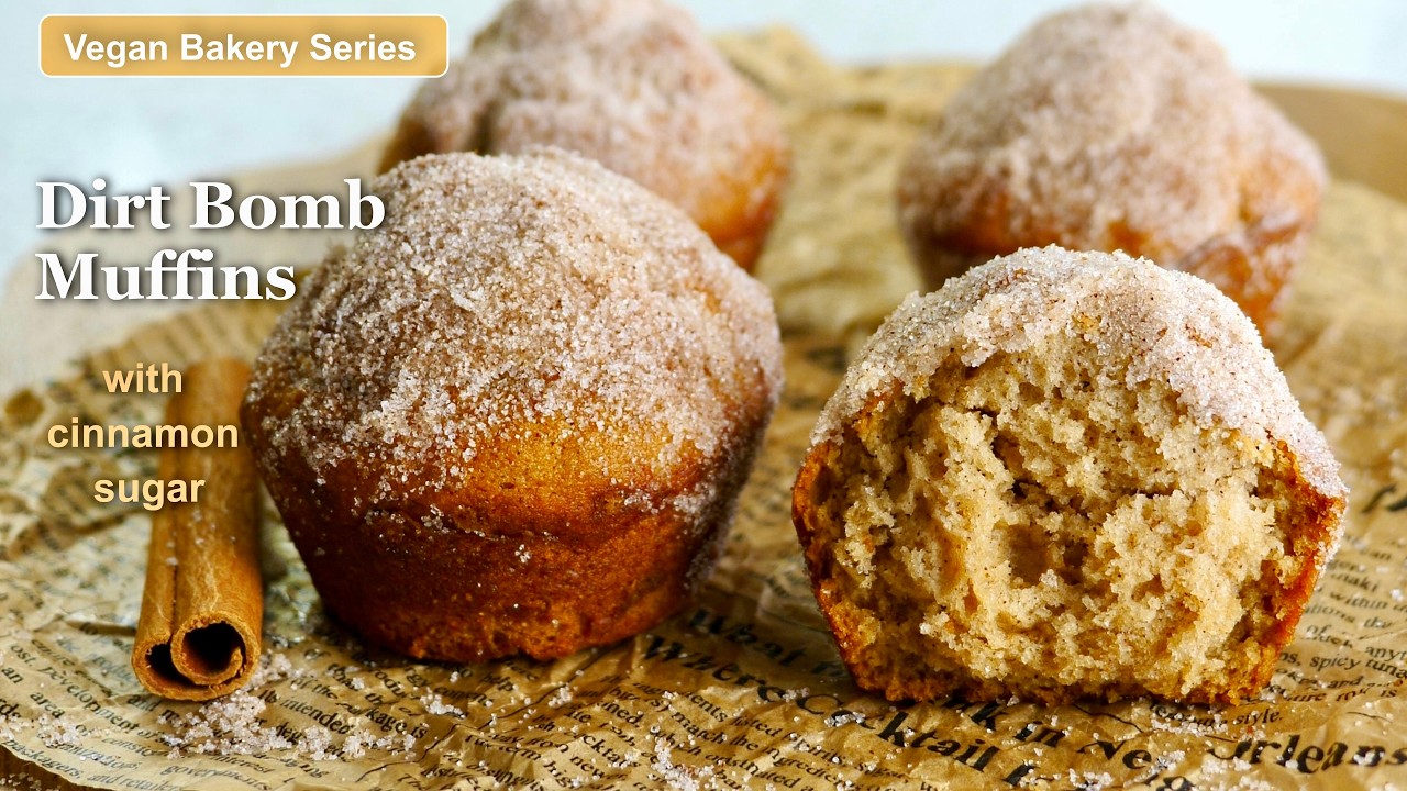 Vegan Dirt Bomb Muffins (Eggless!) Soft Cinnamon Sugar Donut Muffins