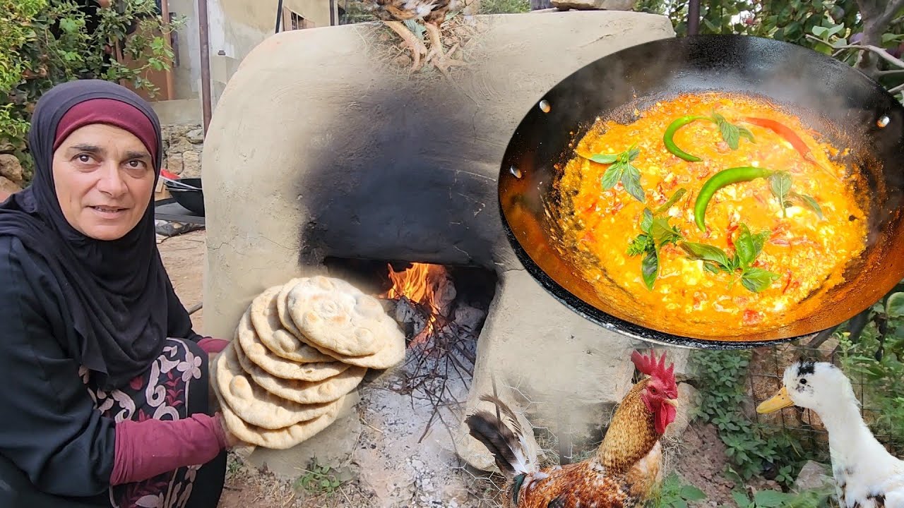 أكلات نباتية سريعة ولذيييذة🔥أجواء ريفية رائعة في أقصى شمال لبنان🇱🇧❤️