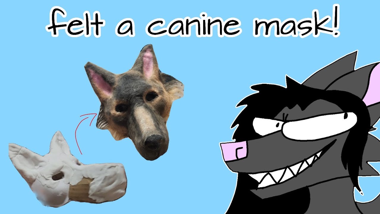 how to felt a therian mask with a snout || canine mask felting tutorial!