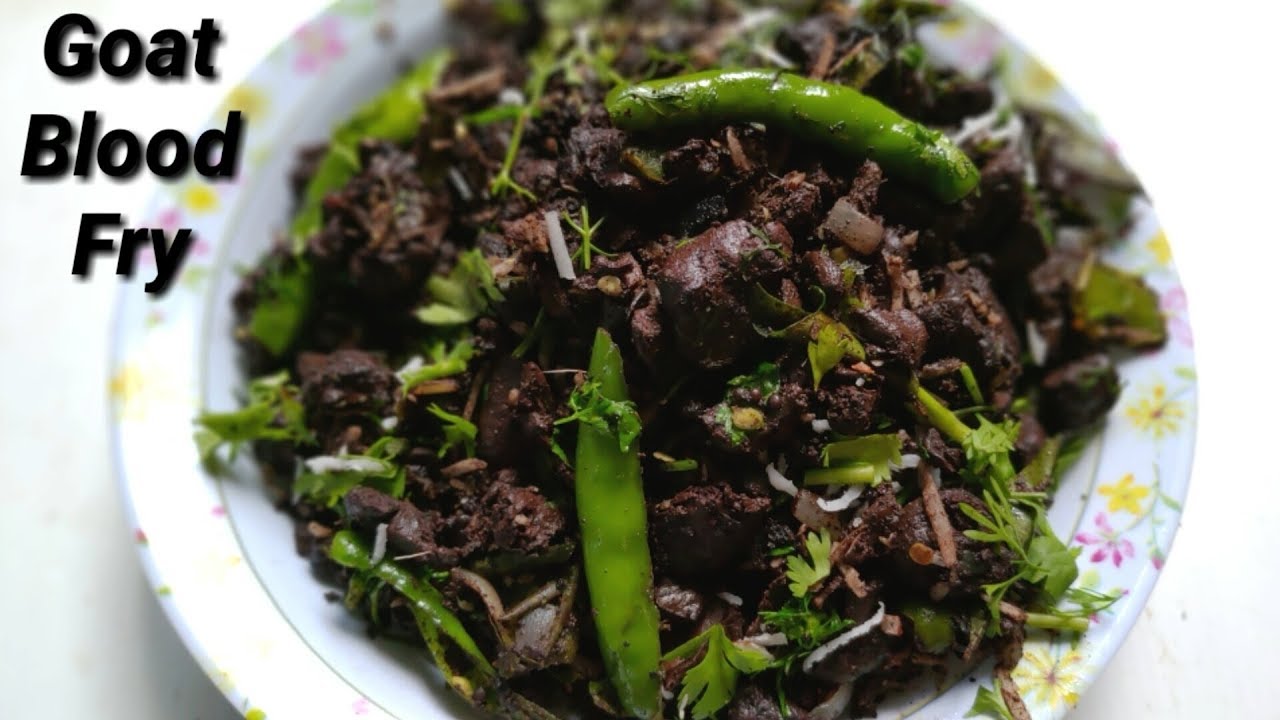 ಮೇಕೆ ರಕ್ತದ ಫ್ರೈ ಮಾಡಿ ನೋಡಿ | Goat Blood fry Recipe in Kannada | Lamb Blood Fry Kannada | Rekha Aduge