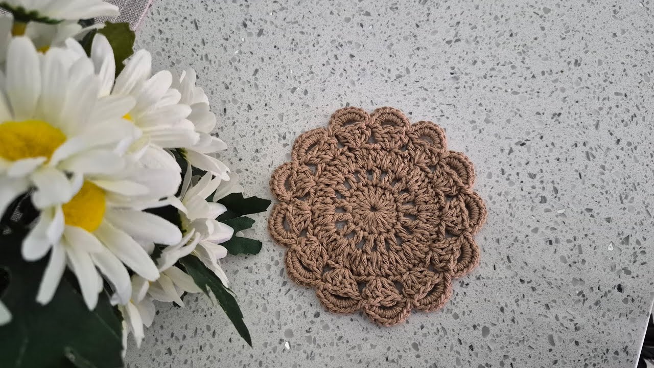 Coaster crochet step by step tutorial for beginners! #crochet #knittig #handmade #coaster #beginners