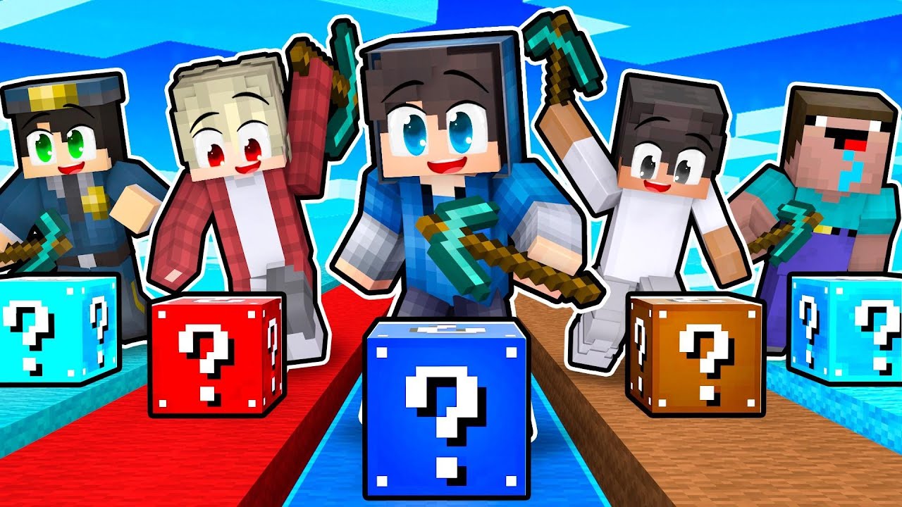5 KAMARÁDŮ vs Epický LUCKY BLOCK Závod v Minecraftu!