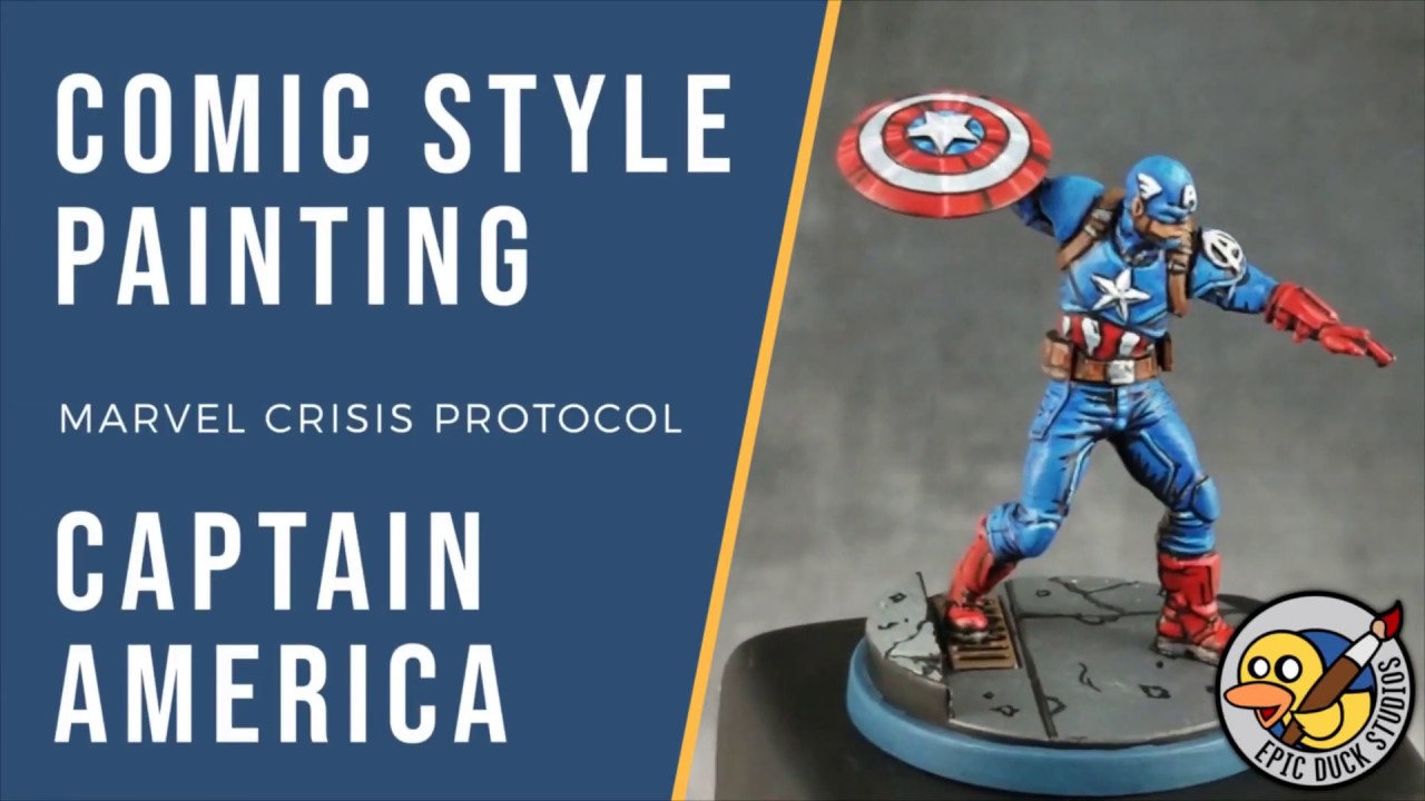 Painting Captain America, Comic Style - Marvel Crisis Protocol