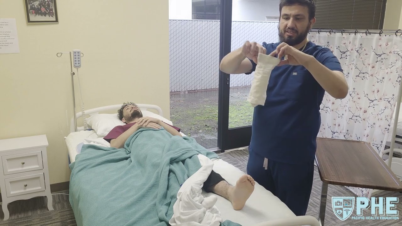 1  Applying a Knee High Anti Embolic Stocking
