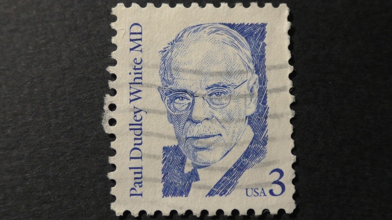 US postage stamps. Paul Dudley White MD. Postage stamp price 3 cents
