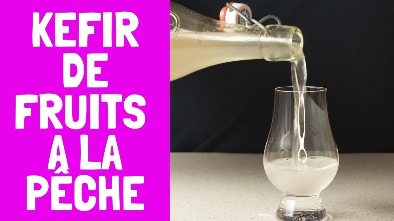 Kéfir de fruits à la pêche fait maison - Boisson fermentée 🍑🍋