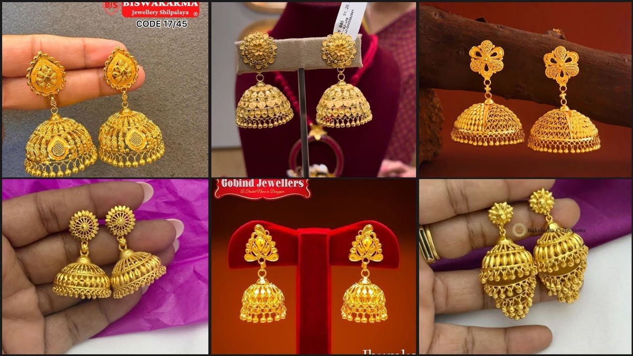 Latest Gold jhumka Design | Beautiful New Gold Jhumka Design