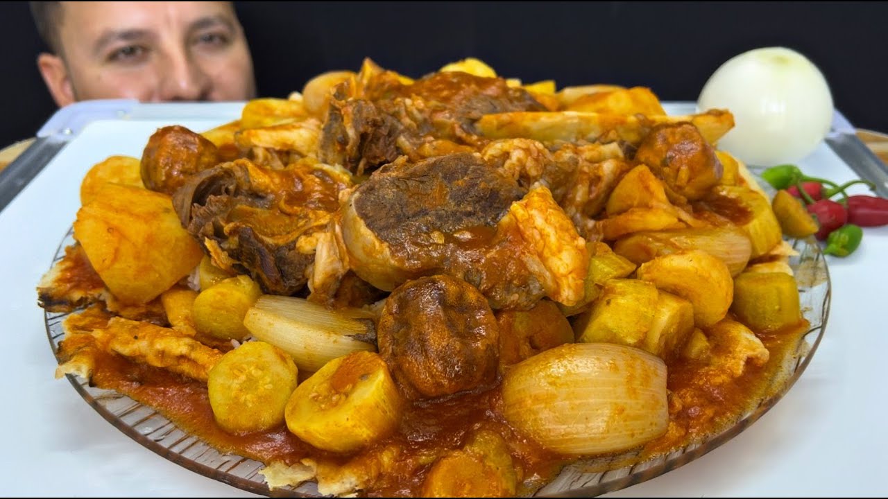تشريب شجر مع ضلوع البقر اكلة شتويه عراقية ثريد احمر