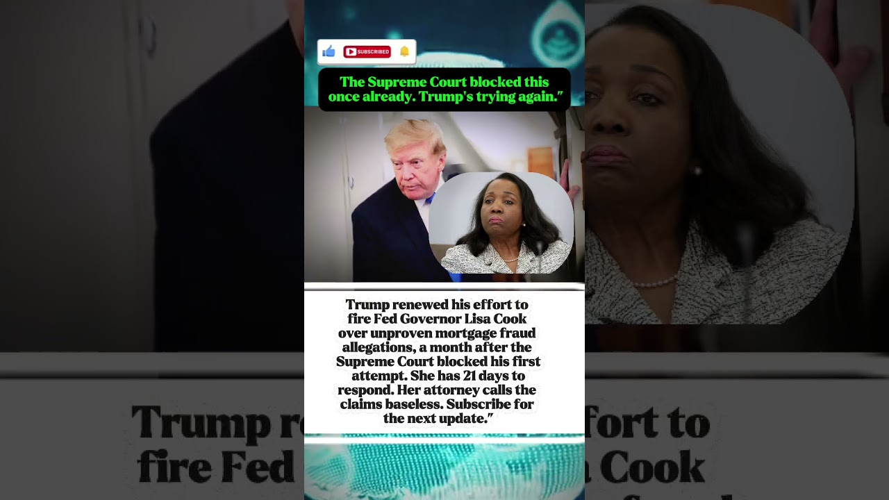 Trump Tries Again to Fire a Fed Governor #breakingnews #geopolitics #worldnews #trump #news