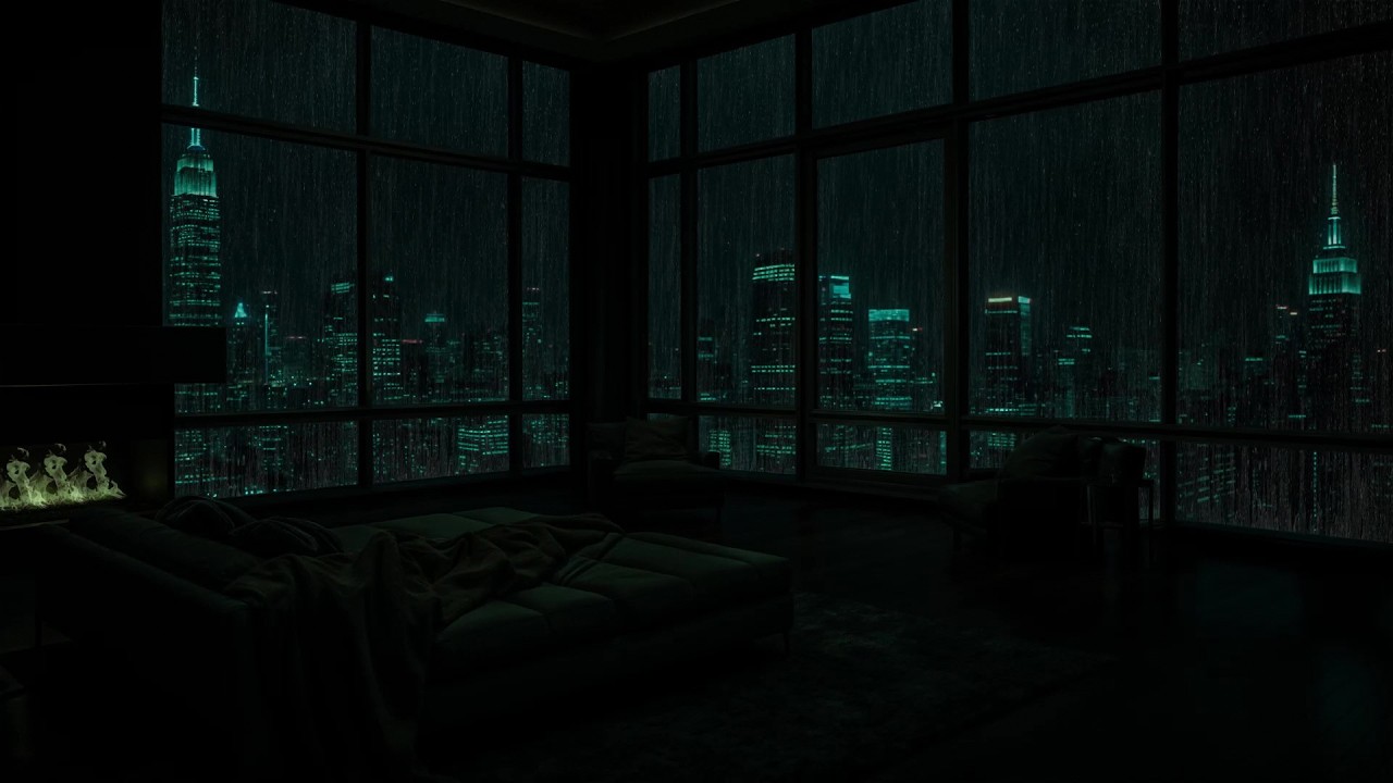 Rain Sounds for Sleep | Cozy Rainy Night in a Luxury NYC Apartment | Rain Sleep ASMR😴