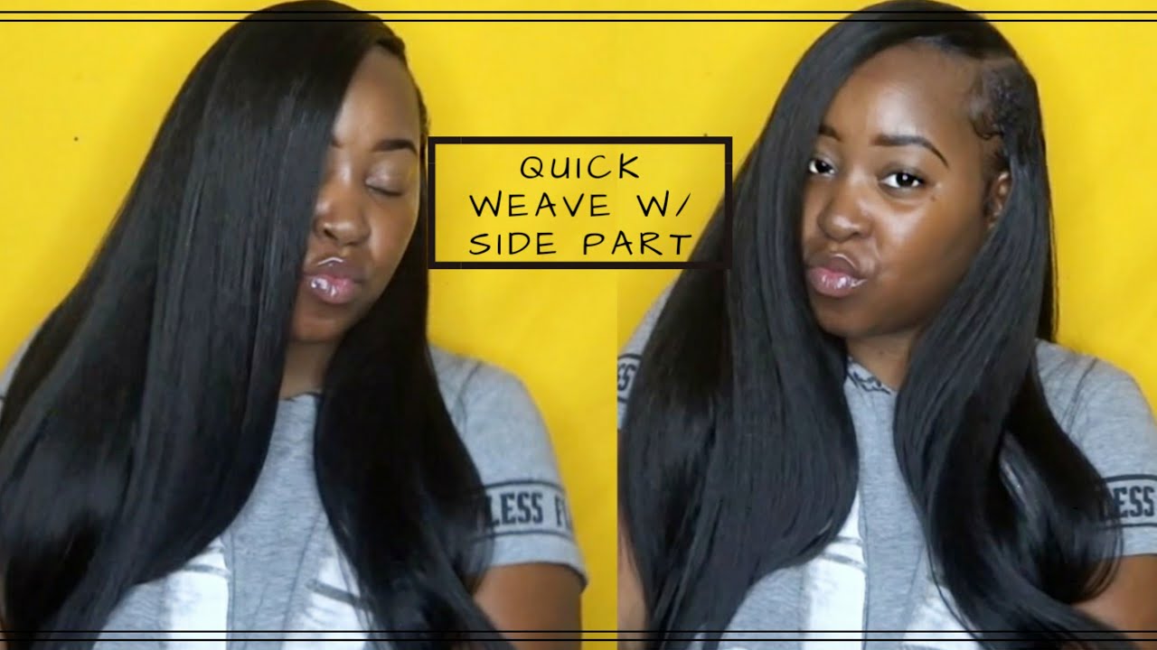 Quick weave w/side part