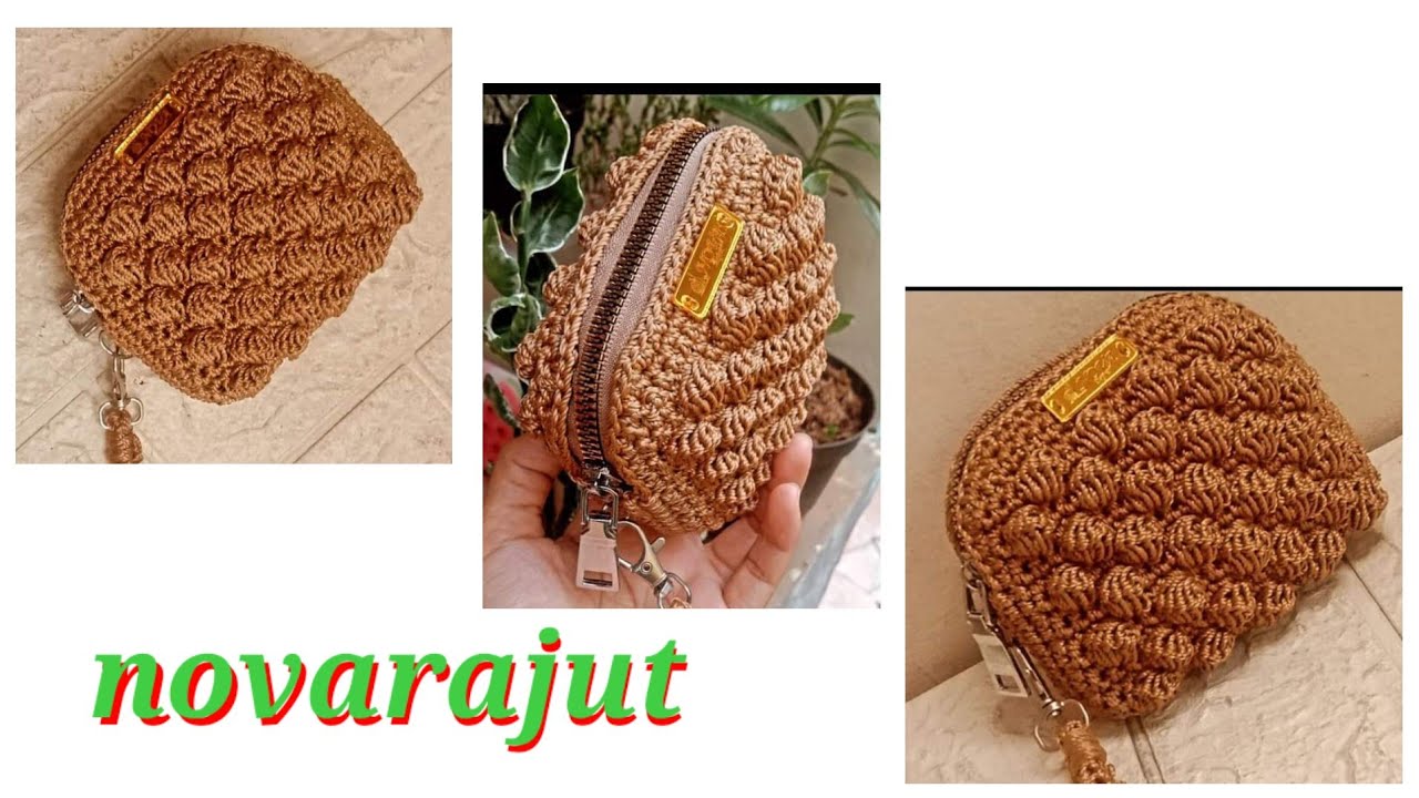 crochet II tutorial dompet koin rajut bubble mini model terbaru sangat mudah (coin purse)