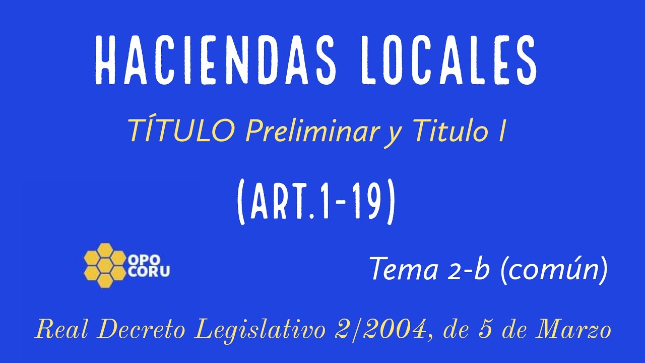 Haciendas Locales - video 1º