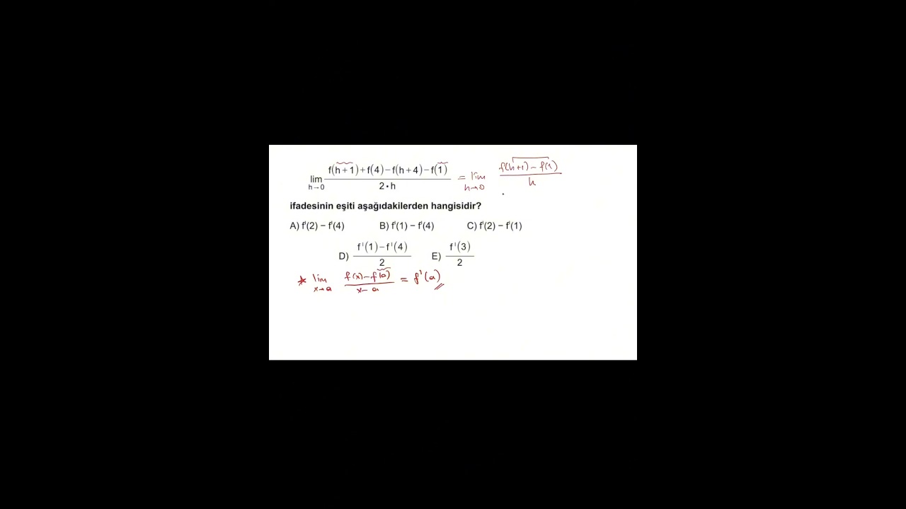 Limitli T&uuml;rev Tanımı✔️ D&uuml;zenleme İsteyen Sorular🔎#t&uuml;rev#limit#aytmatematik #ykstavsiye