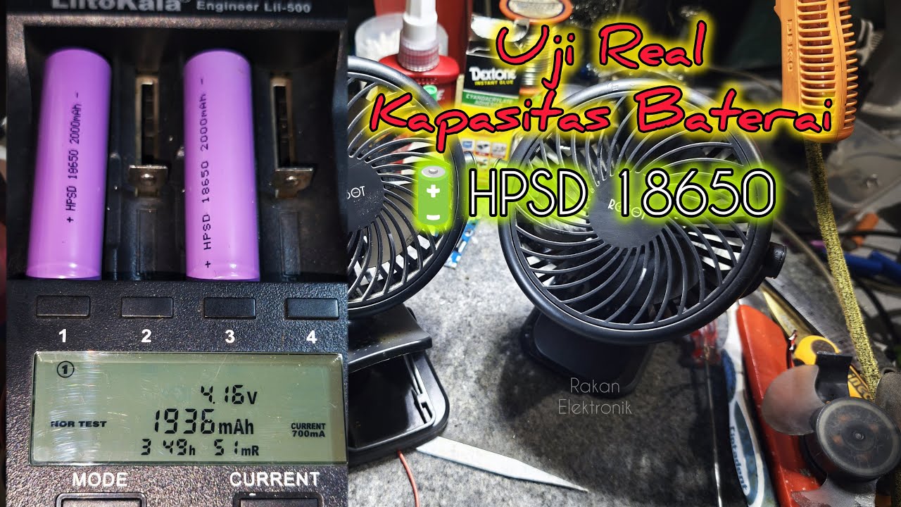 Uji Real Kapasitas Baterai Kipas Angin Portable Robot RT-BF10 