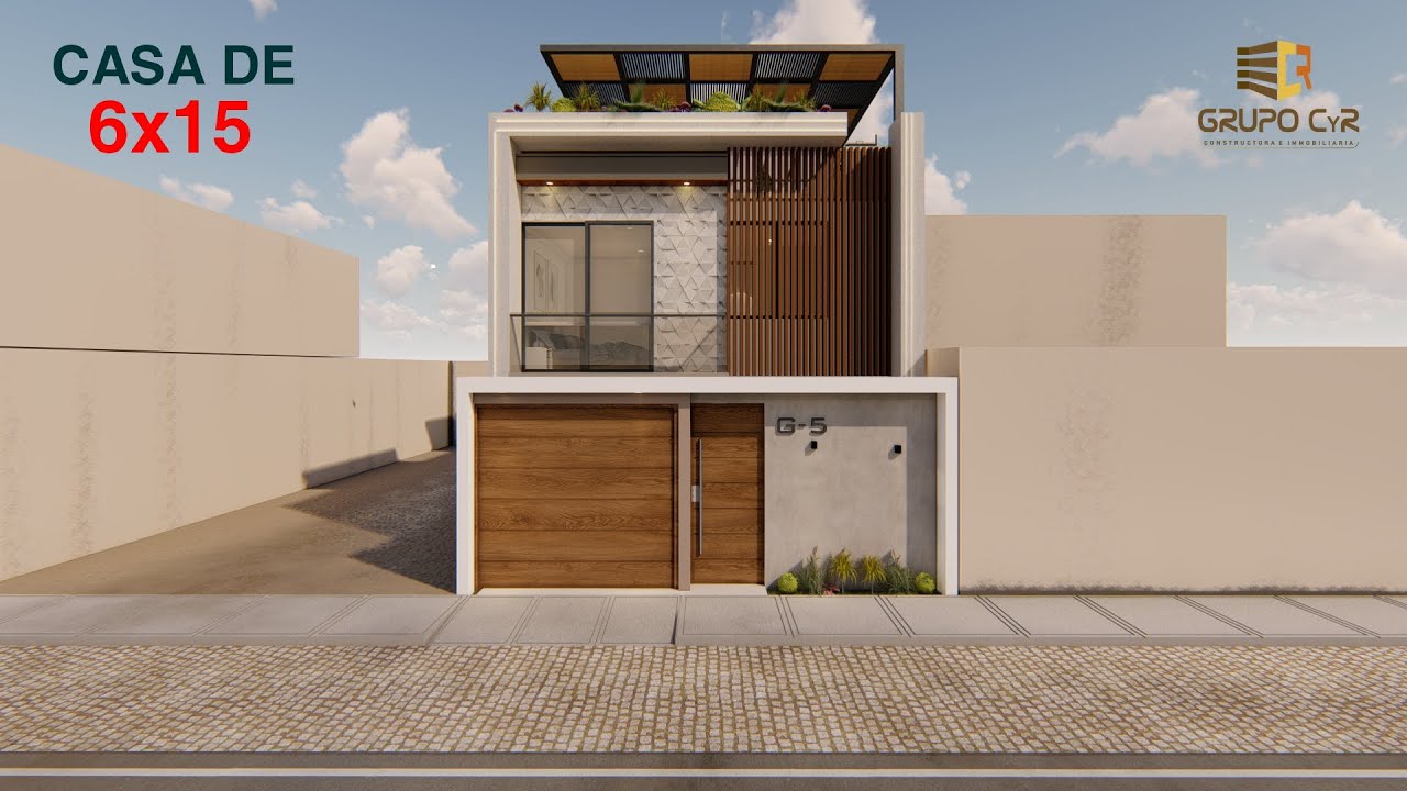 Plano y Recorrido Virtual de Casa de 6x15 – Diseño Inteligente en Espacios Reducidos
