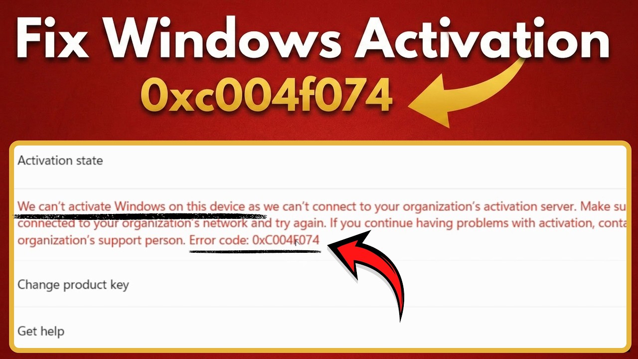 Fix Windows 11 Activation Error 0xC004F074 (100% Working Method)
