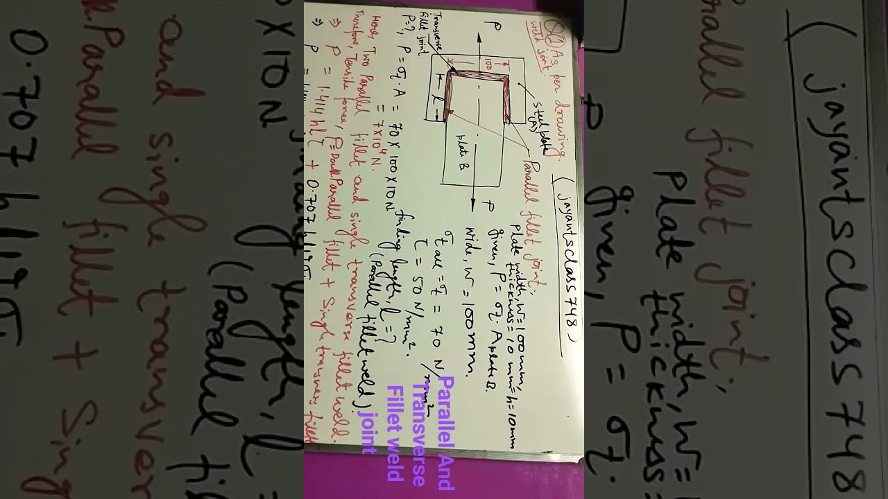 parallel And Transverse fillet weld joint