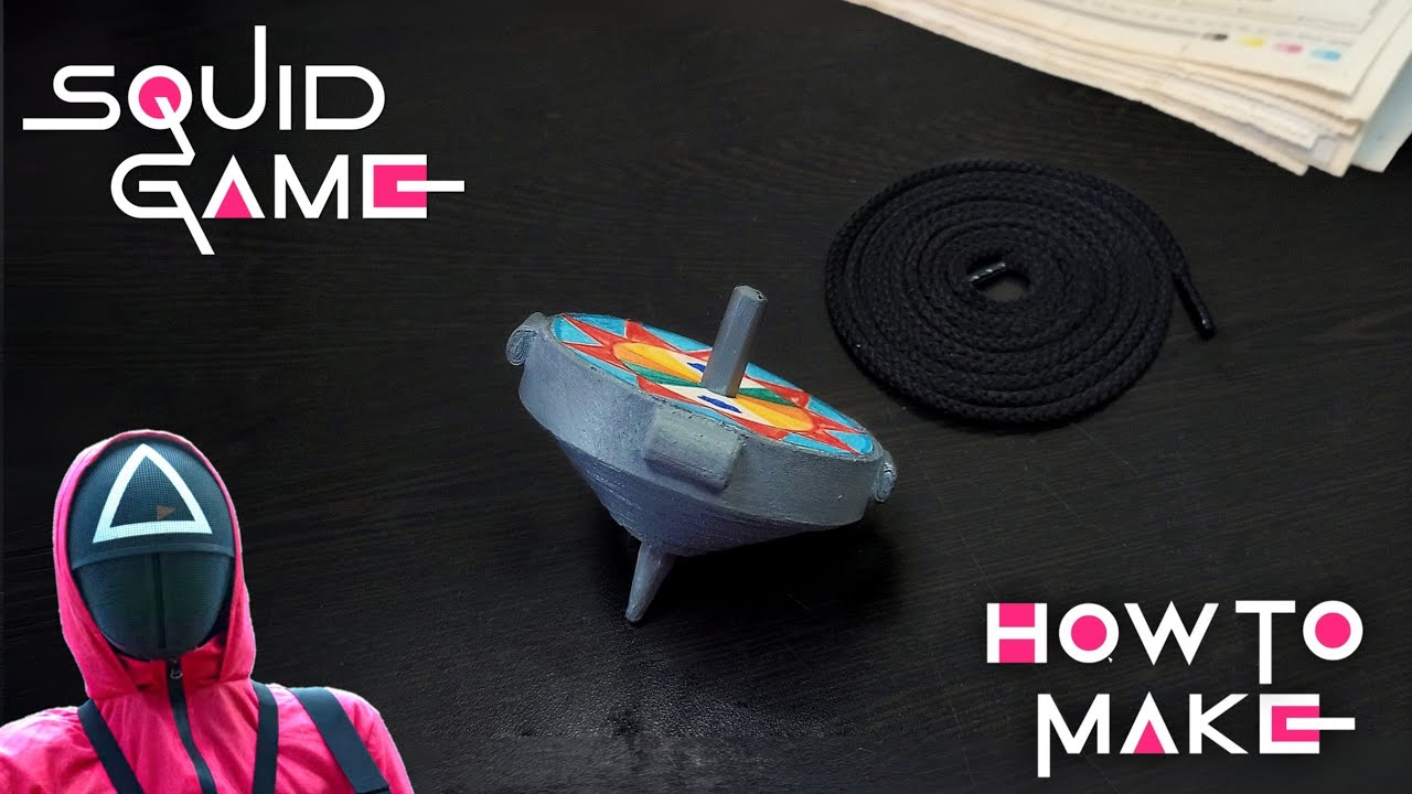 Squid Game Spinning Top With Newspaper | How To Make Spinning Top of Squid Game