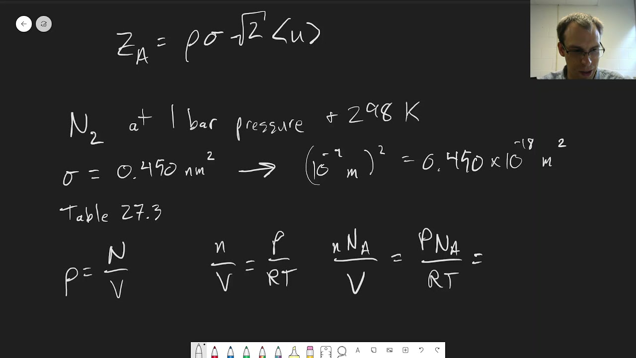 Chapter 27: Collision Frequency Example Calculation | CHM 307 | 016