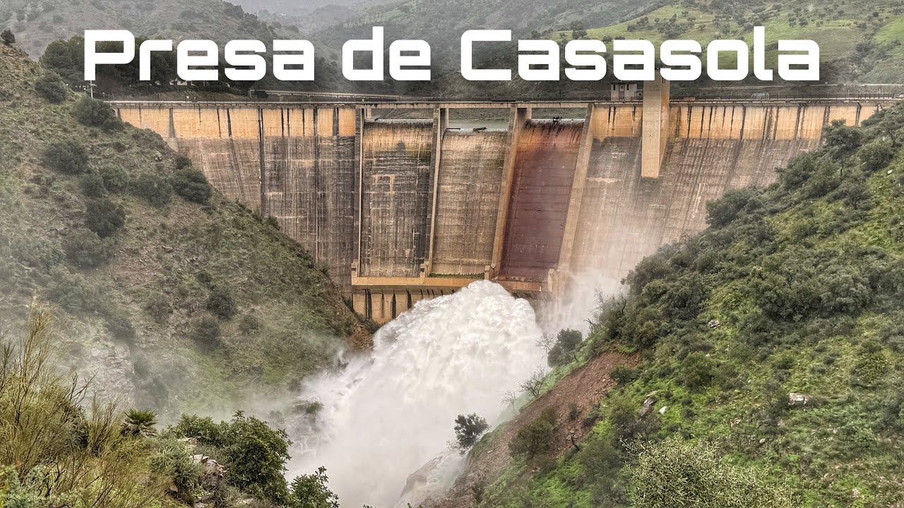 Apertura de compuertas en la presa de Casasola | Málaga tras las lluvias 7/2/2026 #lluvias #presa 