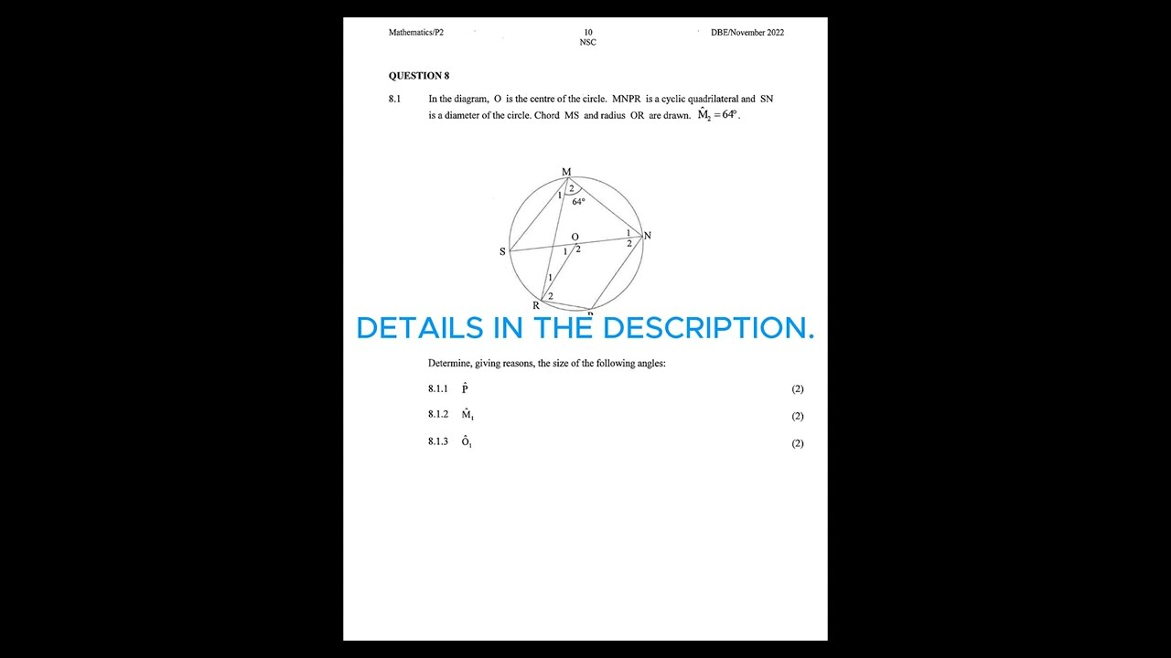 angle at center is twice angle at circumference. Euclidean geometry grade 11 lesson 5