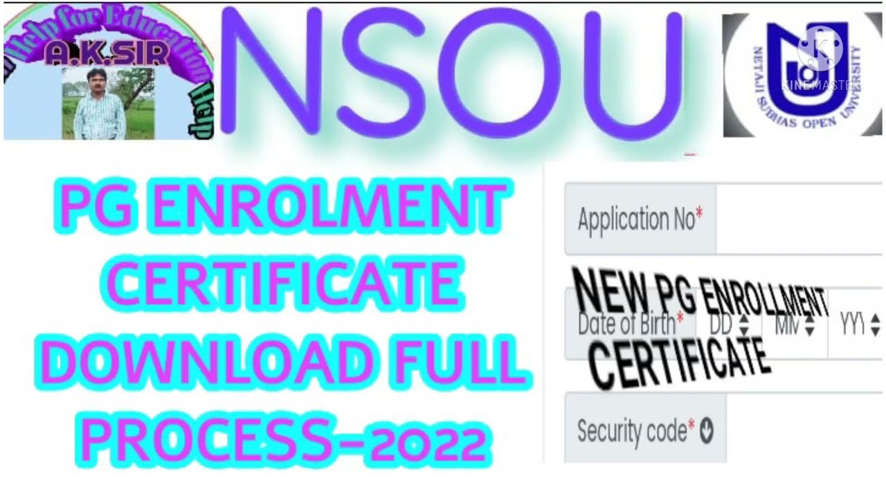 NSOU PG ENROLLMENT CUM IDENTITY CARD CERTIFICATE DOWNLOAD FULL PROCESS-2022, PROVISIONAL ENROLLMENT