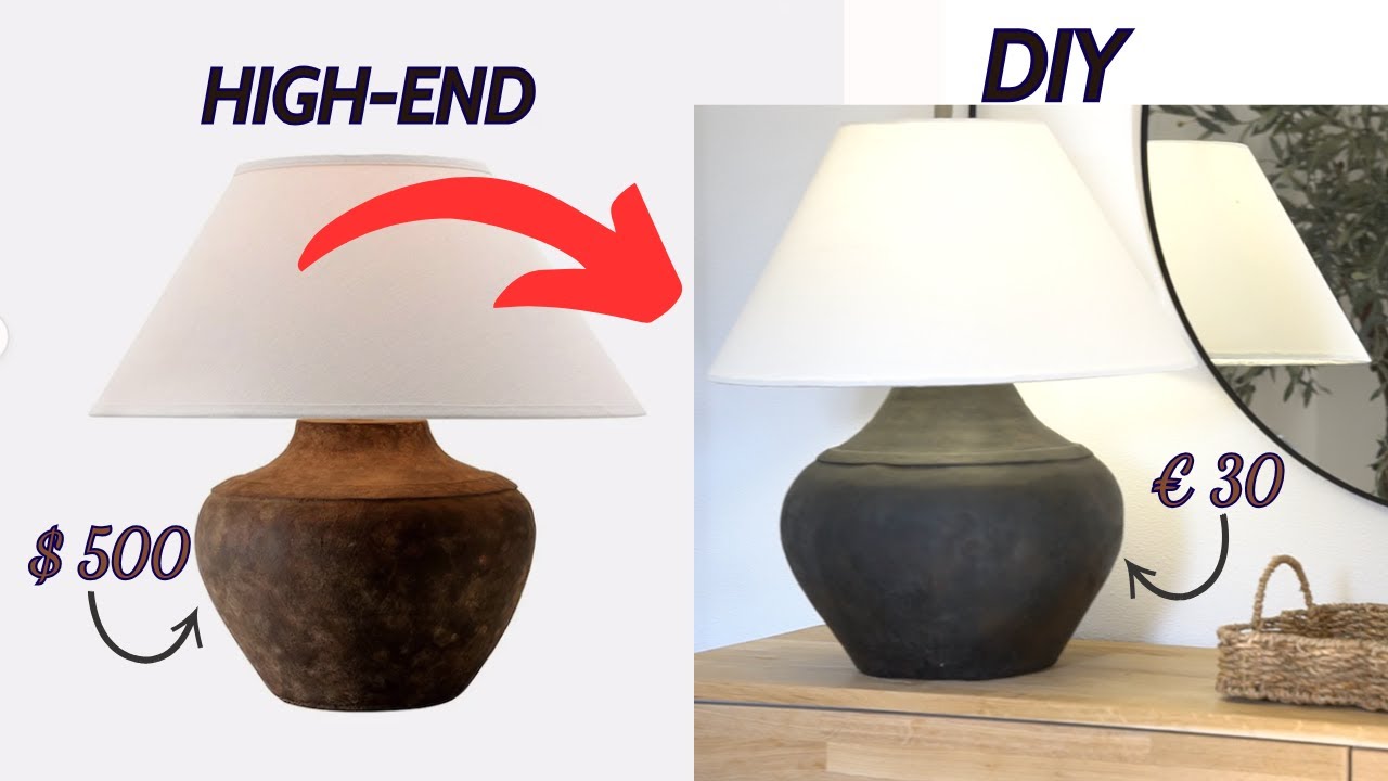 Como hacer una lampara de mesa  facil y con bajo presupuesto