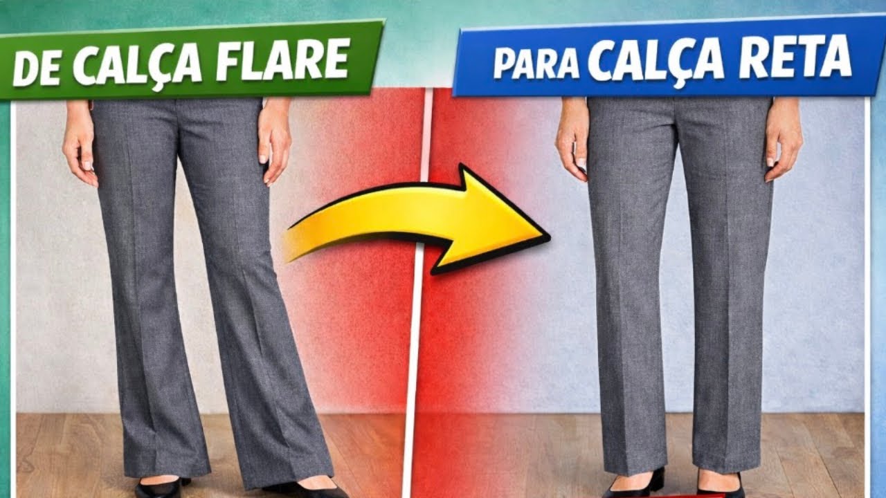 Como Transformar Calça Flare em Reta (Passo a Passo )